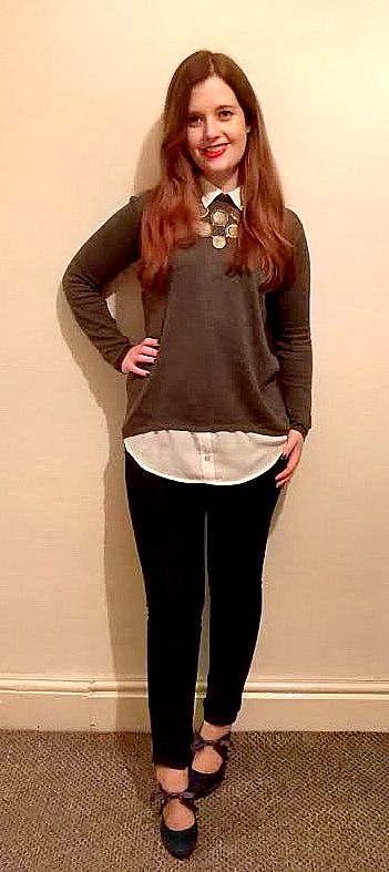 grey two in oneautumn knit top